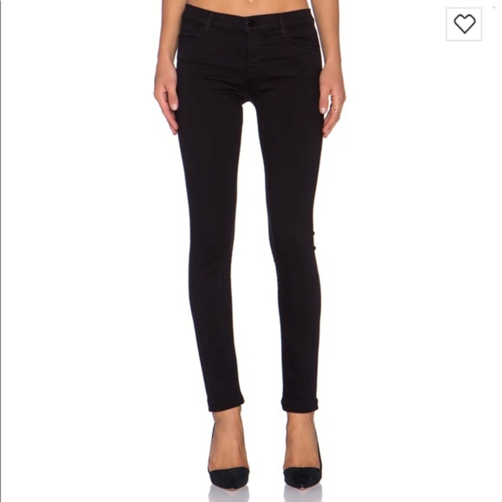 J brand black skinny leg denim jean mid rise